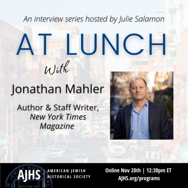 At Lunch with Jonathan Mahler