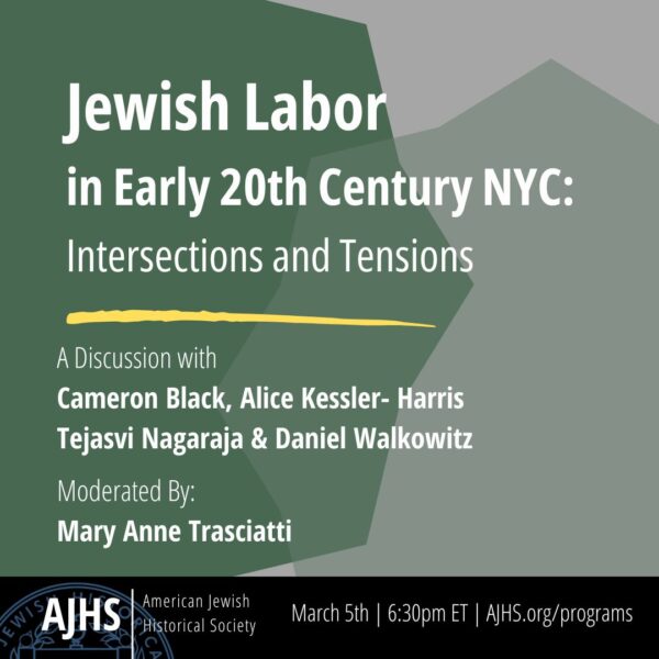 Green ven diagram with text "Jewish Labor in Early 20th Century NYC: Intersections and Tensions"
