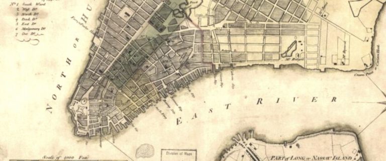 An old 19th century map of lower manhattan