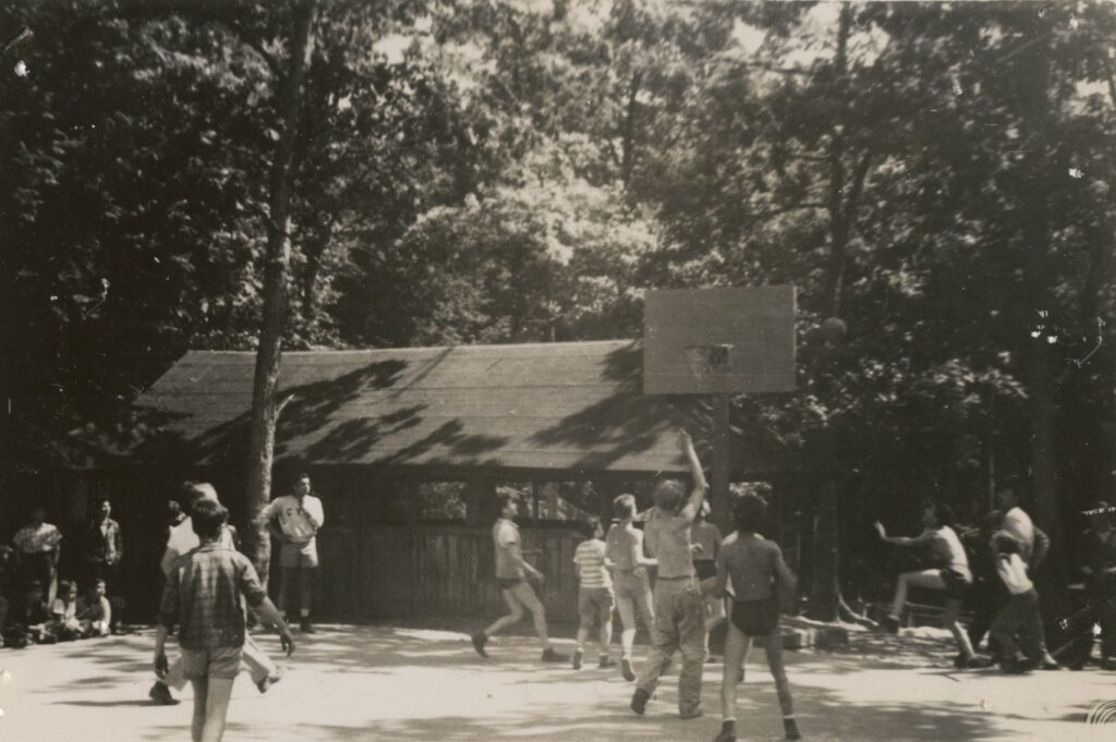 Basketball at Camp Wakitan, 1946, Hebrew Orphan Asylum of the City of New York Records (I-42)