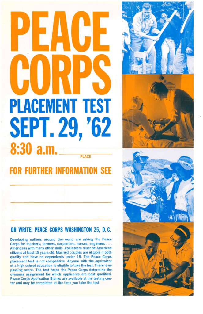 Peace Corps Placement Test, 1962. Synagogue Council of America. I-68. Box 50, Folder 4