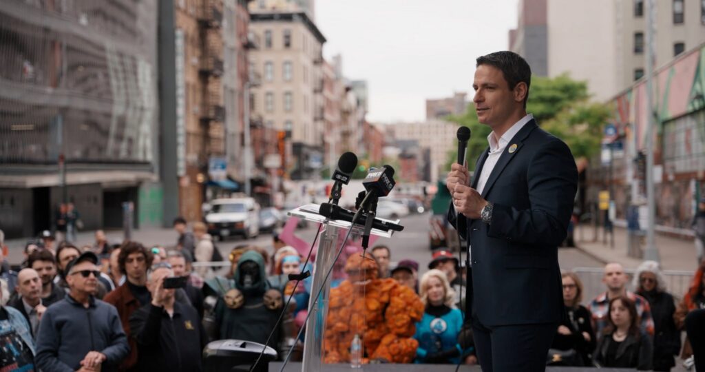 Roy Schwartz at the Jack Kirby Way street naming ceremony in New York City