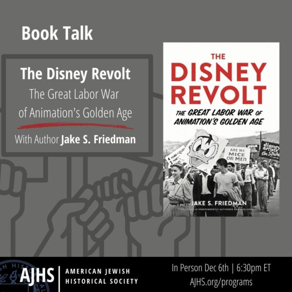 Protest signs and a cover of the Disney Revolt book
