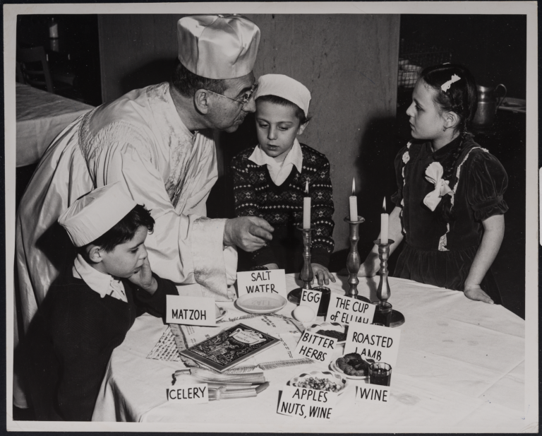 United Service for New Americans--Special Events, Passover, Chanukah/Shorim Society, 1940s-1960s. Hebrew Immigrant Aid Society (HIAS) collection I-363